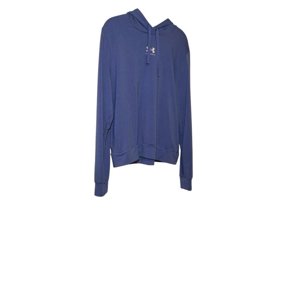 Under Armour Woman’s Rival Terry Hooded Sweatshirt Size Medium in Baja Blue - Picture 2 of 6